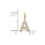 14k 1/8 carat Lab Grown Diamond VS/SI+ G+ Complete Letter A Initial Pendant - Image 4
