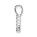 14k White Gold 1/10 carat Lab Grown Diamond VS/SI+ G+ Complete Letter D Initial Pendant - Image 2