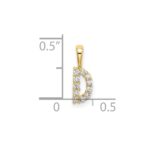14k 1/10 carat Lab Grown Diamond VS/SI+ G+ Complete Letter D Initial Pendant - Image 4