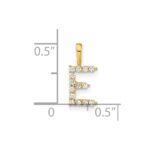 14k 1/8 carat Lab Grown Diamond VS/SI+ G+ Complete Letter E Initial Pendant - Image 4