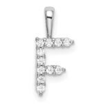 14k White Gold 1/8 carat Lab Grown Diamond VS/SI+ G+ Complete Letter F Initial Pendant
