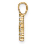 14k 1/6 carat Lab Grown Diamond VS/SI+ G+ Complete Letter H Initial Pendant - Image 2