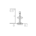 14k White Gold 1/10 carat Lab Grown Diamond VS/SI+ G+ Complete Letter I Initial Pendant - Image 4