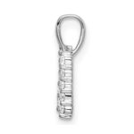 14k White Gold 1/6 carat Lab Grown Diamond VS/SI+ G+ Complete Letter N Initial Pendant - Image 2