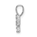 14k White Gold 1/10 carat Lab Grown Diamond VS/SI+ G+ Complete Letter P Initial Pendant - Image 2