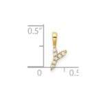 14k 1/15 carat Lab Grown Diamond VS/SI+ G+ Complete Letter Y Initial Pendant - Image 4