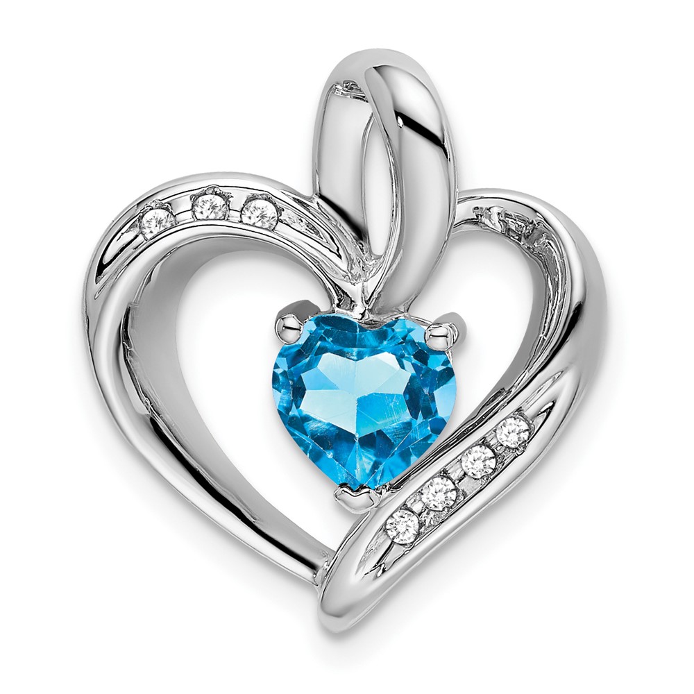 PM7004-BT-005-WA.jpg 14k White Gold Blue Topaz and Diamond Heart Pendant - Image 1
