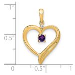 14k Amethyst and Diamond Heart Pendant - Image 3