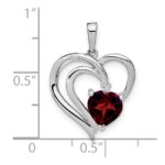 Sterling Silver Rhodium-plated Garnet and Diamond Pendant - Image 3