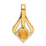 14k 7mm Cushion Citrine and Diamond Pendant Fits up to 4mm Fancy Omega Only - Image 4