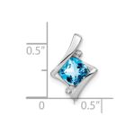 10k White Gold Blue Topaz and Diamond Pendant - Image 2