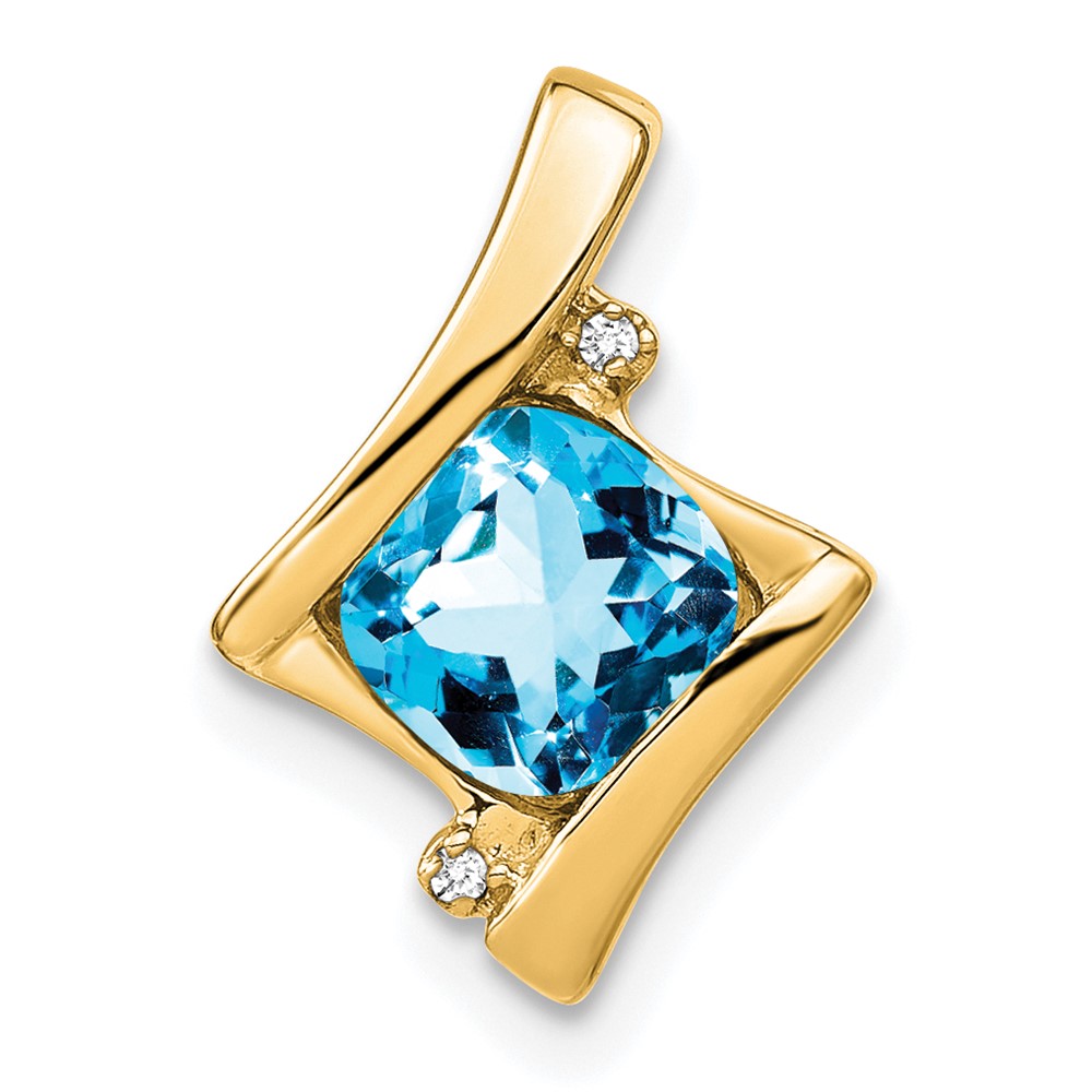 PM7033-BT-001-1YA.jpg 10k Yellow Gold Blue Topaz and Diamond Pendant - Image 1