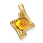 10k Yellow Gold Citrine and Diamond Pendant - Image 4