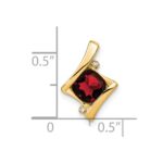 14k 6mm Cushion Garnet and Diamond Chain Slide - Image 3