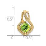 14k 6mm Cushion Peridot and Diamond Chain Slide - Image 3