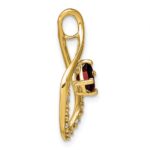 14k 5mm Cushion Garnet and Diamond Leaf Chain Slide - Image 2