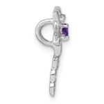 14k White Gold Amethyst and Diamond Dragonfly Chain Slide - Image 2
