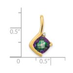 14k 7mm Cushion Mystic Fire Topaz and Diamond Pendant - Image 3