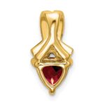 14k 6mm Trillion Garnet and Diamond Chain Slide - Image 4