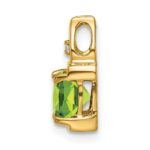 14k 6mm Cushion Peridot and Diamond Chain Slide - Image 2
