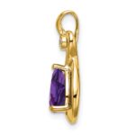 14k 8x6mm Pear Amethyst and Diamond Chain Slide - Image 2