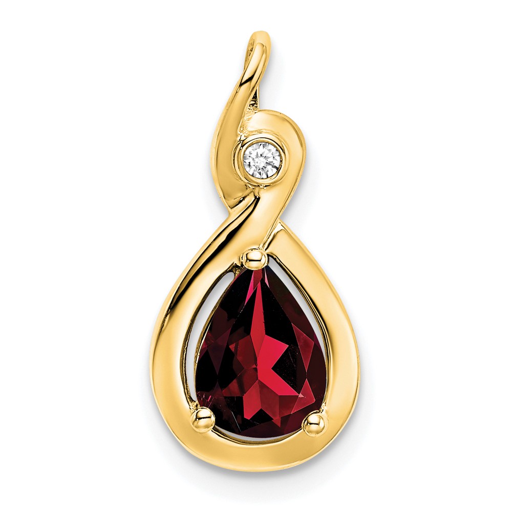 PM7055-GA-002-1YA.jpg 10k Pear Garnet and Diamond Pendant - Image 1