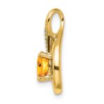 14k 6mm Round Citrine and Diamond Chain Slide - Image 2