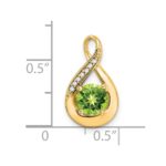 14k 6mm Round Peridot and Diamond Chain Slide - Image 3