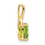 14k 8mm Cushion Peridot and Diamond Chain Slide - Image 2