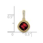 10k Cushion Garnet and Diamond Pendant - Image 3