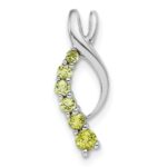 14k White Gold Graduated Peridot Journey Chain Slide