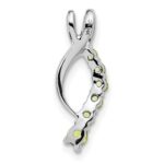 14k White Gold Graduated Peridot Journey Chain Slide - Image 4