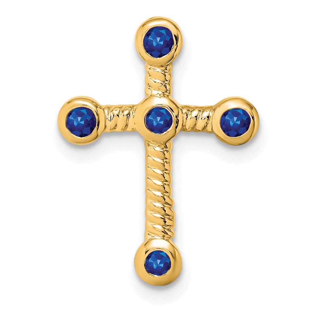 PM7174-SA-1Y.jpg 10k Sapphire Cross Chain Slide - Image 1