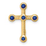 14k Sapphire Cross Chain Slide