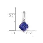 14k White Gold Cushion Tanzanite and Diamond Pendant - Image 3