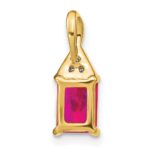 14k Emerald-shape Ruby and Diamond Pendant - Image 4
