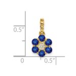 14k Sapphire and Diamond Floral Pendant - Image 2