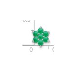 14k White Gold Emerald Floral Chain Slide - Image 2