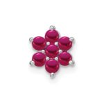 14k White Gold Ruby Floral Chain Slide