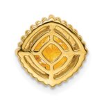 14k 6.5mm Cushion Citrine Beaded Edge Chain Slide - Image 4