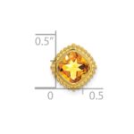 14k 6.5mm Cushion Citrine Beaded Edge Chain Slide - Image 3