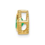 14k Cushion Emerald Beaded Edge Chain Slide - Image 2