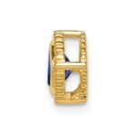 14k Cushion Sapphire Beaded Edge Chain Slide - Image 2