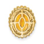 14k 8x6mm Oval Citrine Beaded Edge Chain Slide - Image 4