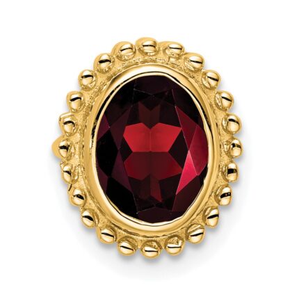 10k Oval Garnet Chain Slide