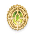 14k 8x6mm Oval Peridot Beaded Edge Chain Slide - Image 4