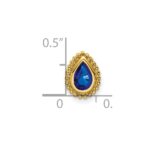 14k Pear Sapphire Beaded Edge Chain Slide - Image 3