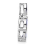 14k White Gold Marquise Sapphire and Diamond Circle Chain Slide - Image 2