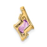 10k Yellow Gold Cushion Amethyst and Diamond Chain Slide - Image 3