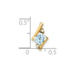10k Yellow Gold Cushion Aquamarine and Diamond Chain Slide - Image 3